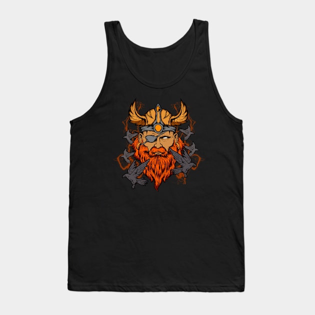 Odin the Norse Mythology Viking God & His Ravens Tank Top by theperfectpresents